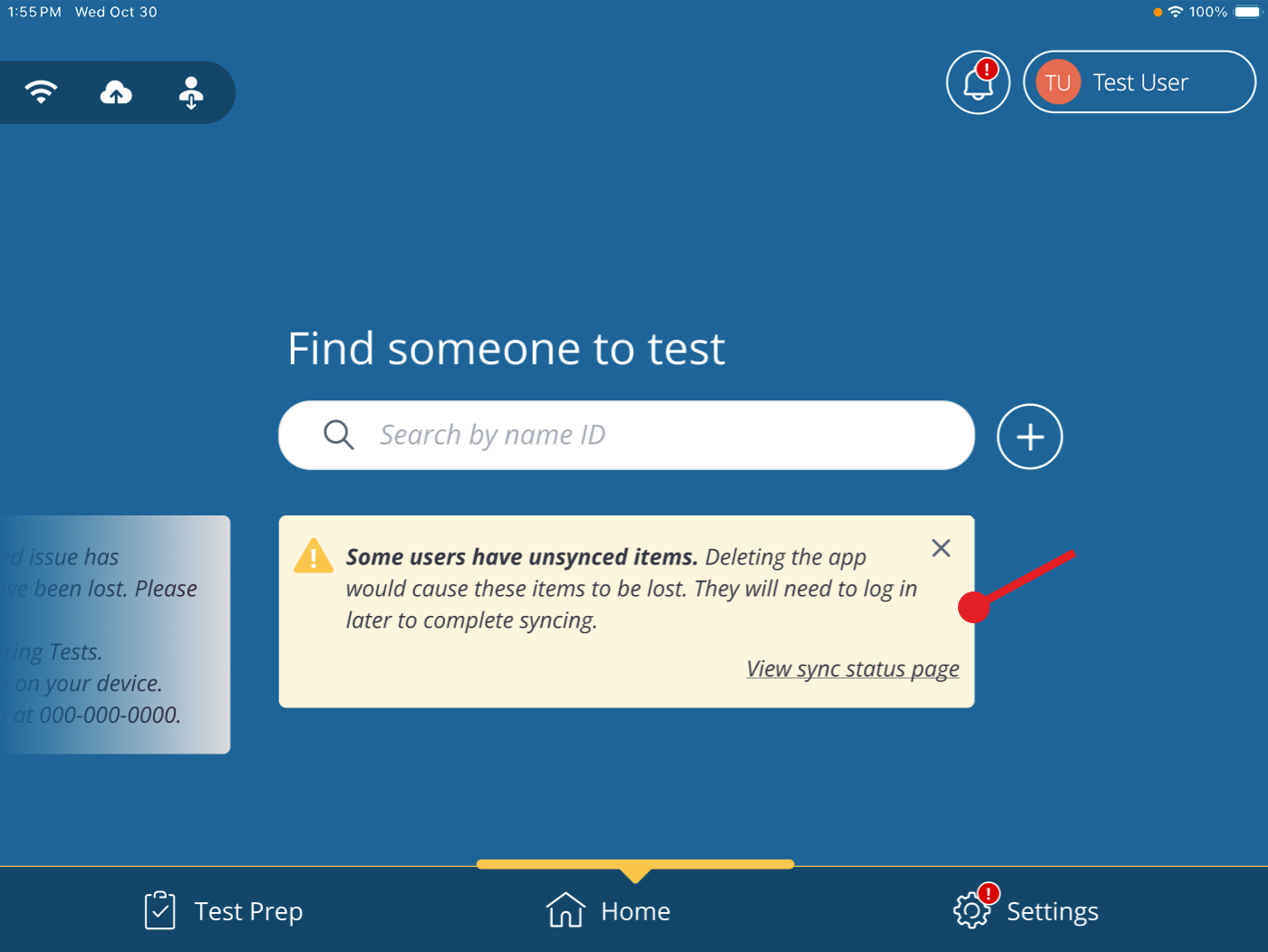 A screenshot of the notifications carousel on PureTest's home screen.