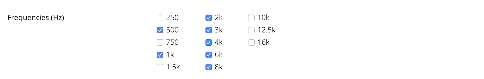 A screenshot of the frequency settings available for an automated testing workflow.