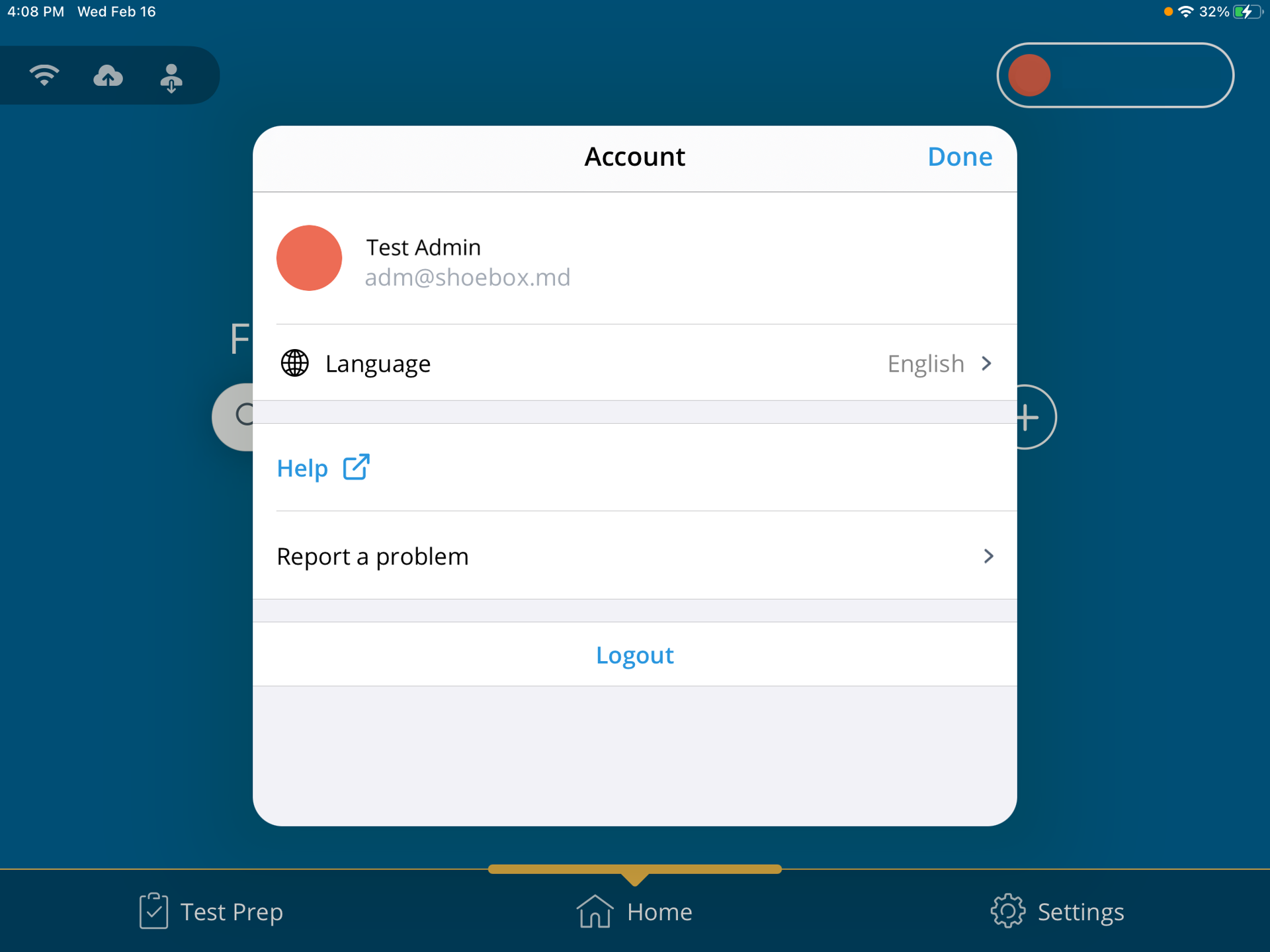 A screenshot of the user admin panel.