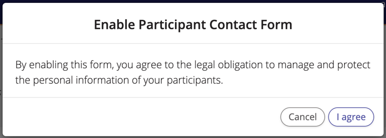 A screenshot of the setting to enable a participant contact form after the test.