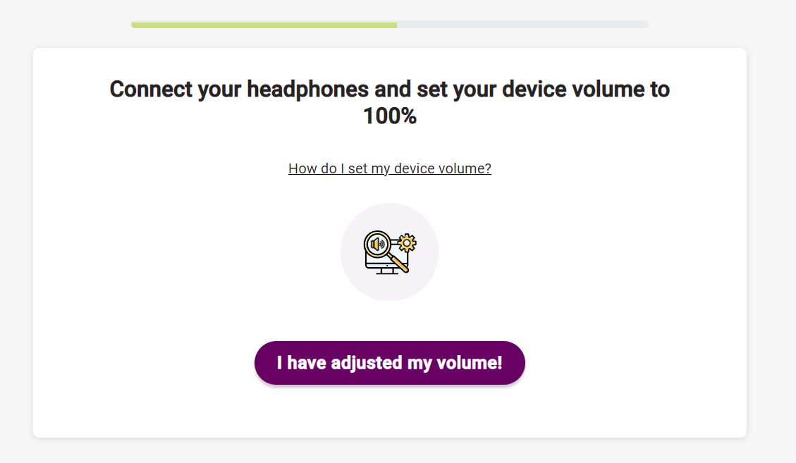 A screenshot of the SHOEBOX Online screener's Volume Configuration screen.