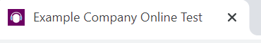 An example browser tab with a unique page title in SHOEBOX Online