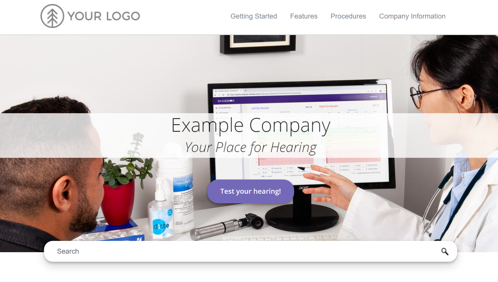 An image showing an example of a website's home page.