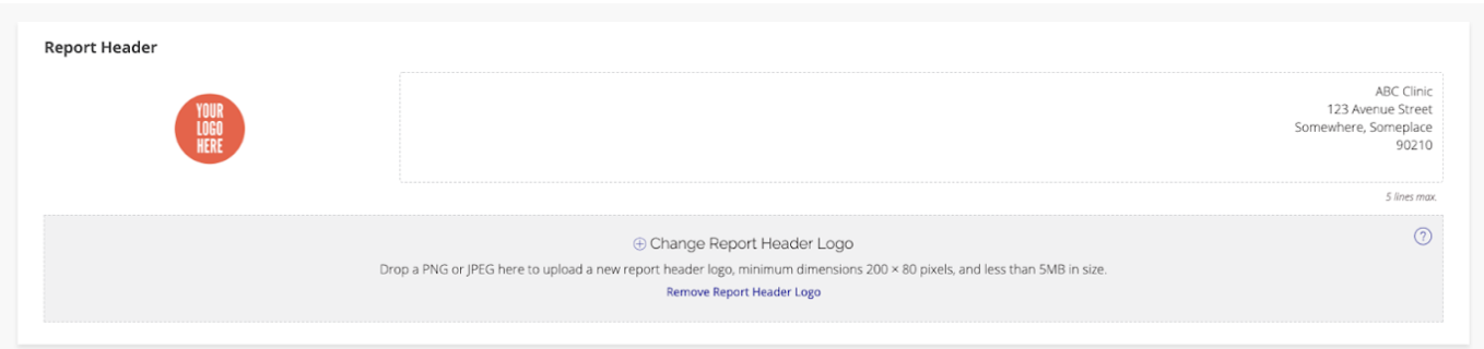 A screenshot of the Report Header section.