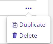 A screenshot of the three-dot menu for custom export templates.