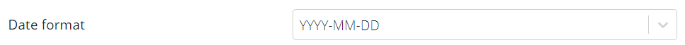 A screenshot of a custom export template section to change the date format.