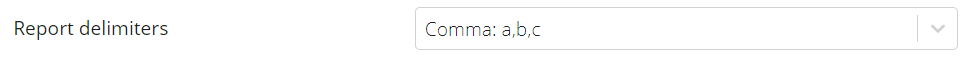 A screenshot of a custom export template section to change the report delimiters.