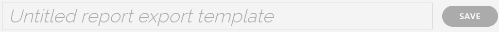 A screenshot of a custom export template's title field.