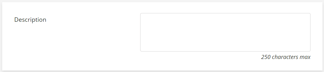 A screenshot of the description field for a custom export template.