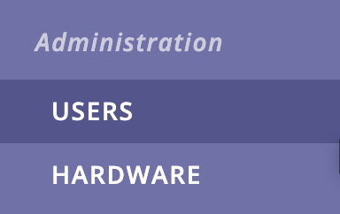 A screenshot of the sidebar menu with the Users option highlighted.