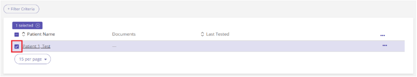 A screenshot of the Patient List with a patient selected for deletion.