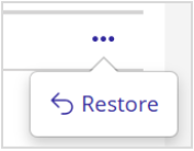 Une capture d'écran du menu à trois points sur la page de la Corbeille, avec l'option « Restaurer » mise en évidence.