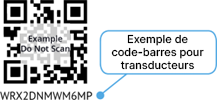 A example QR code with annotation.