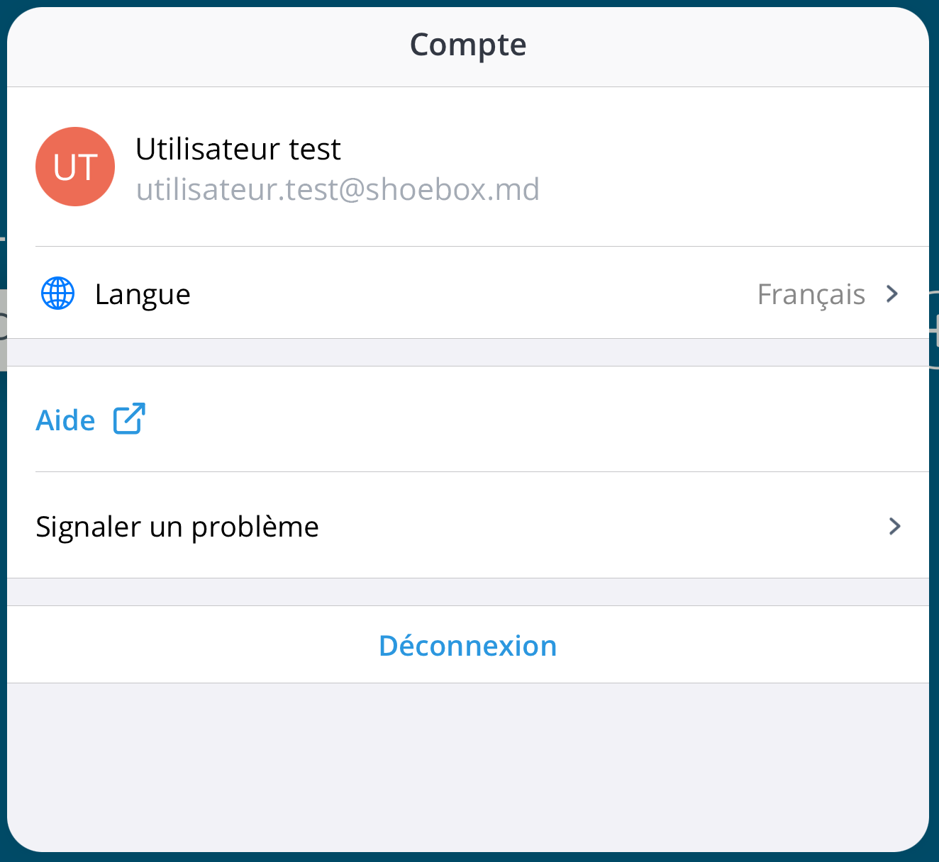 Une capture d'écran du panneau d'administration de l'utilisateur.