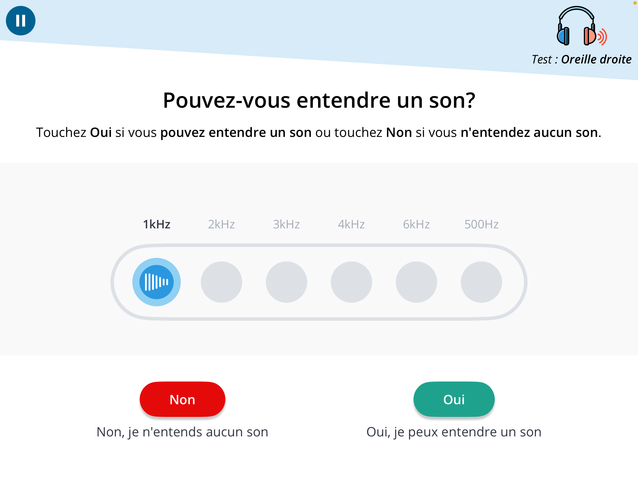 Une capture d'écran du test rapide destiné à la vérification biologique.