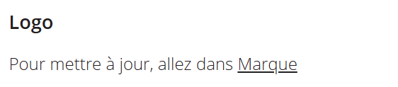 Une capture d'écran des paramètres du logo pour les courriels de résultats des participants.