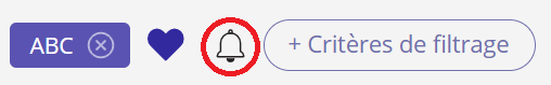 A screenshot of the bell icon that appears next to the heart icon once a filter is saved.