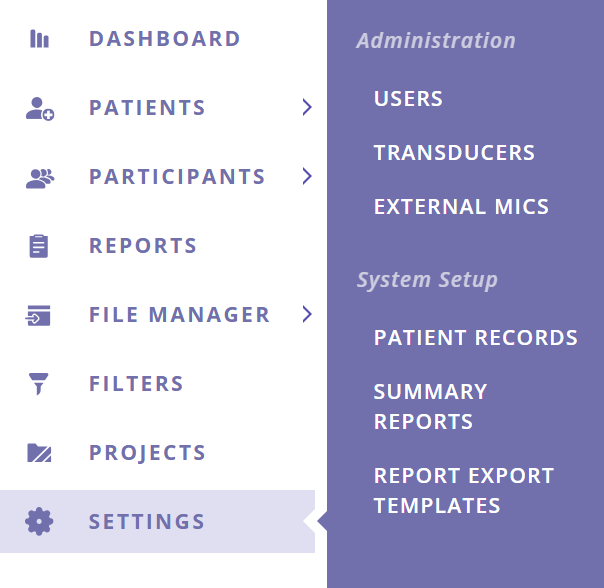A screenshot of the sidebar menu with the Administration options highlighted.