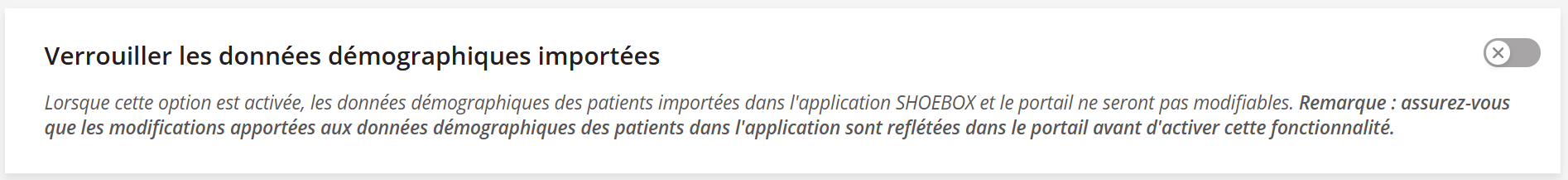 Une capture d'écran de la section consacrée à la protection des données personnelles des patients.