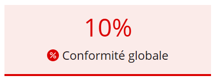 Une capture d'écran montrant le statut « non conforme ».