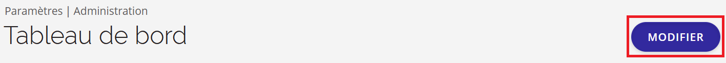 Une capture d'écran du bouton « Modifier » sur la page du tableau de bord.