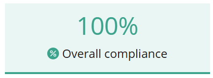 A screenshot of the status for being compliant.