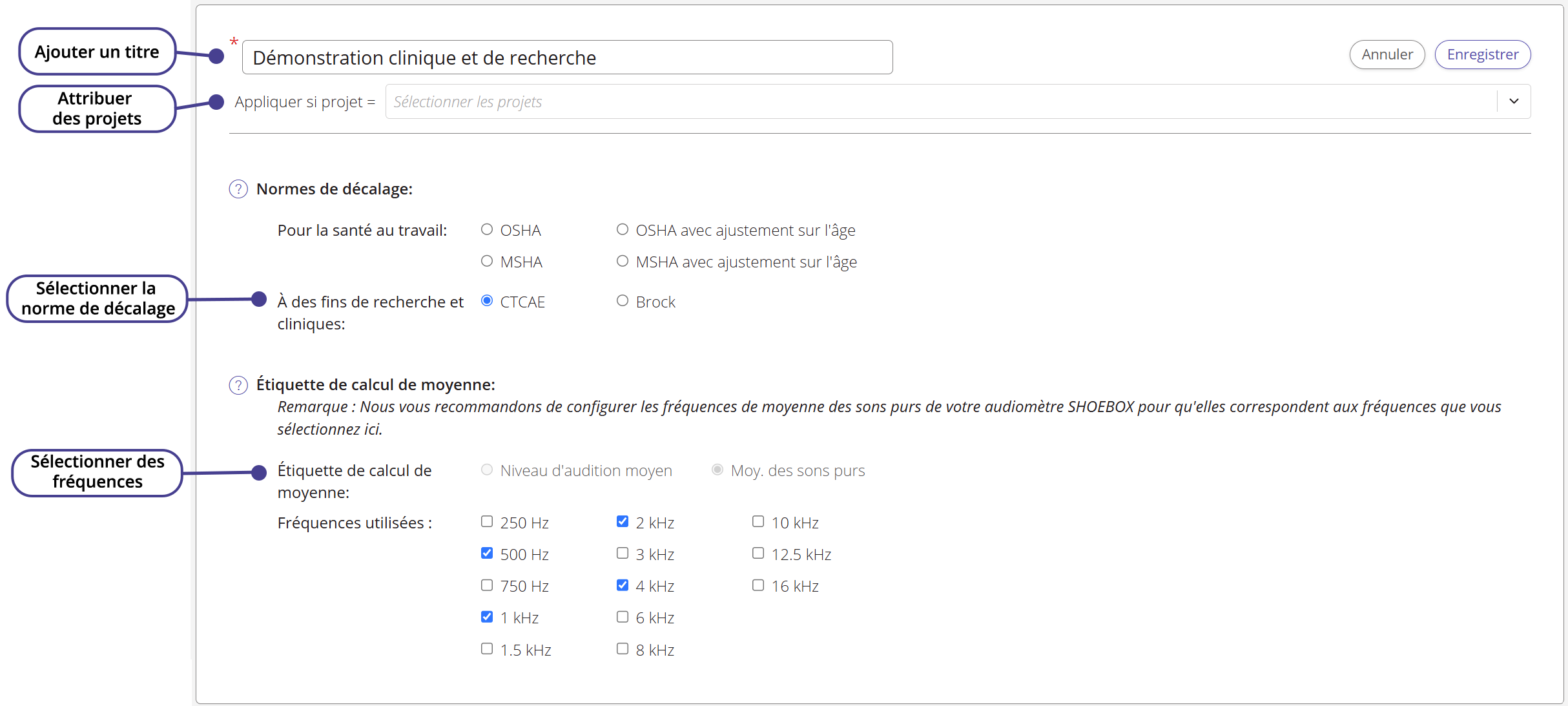Une capture d'écran des règles de quarts de travail utilisées par les établissements cliniques et de recherche.